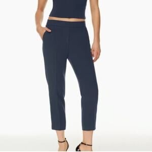 Aritzia Babaton Conan Pant Cropped slim-leg trousers teal size 10